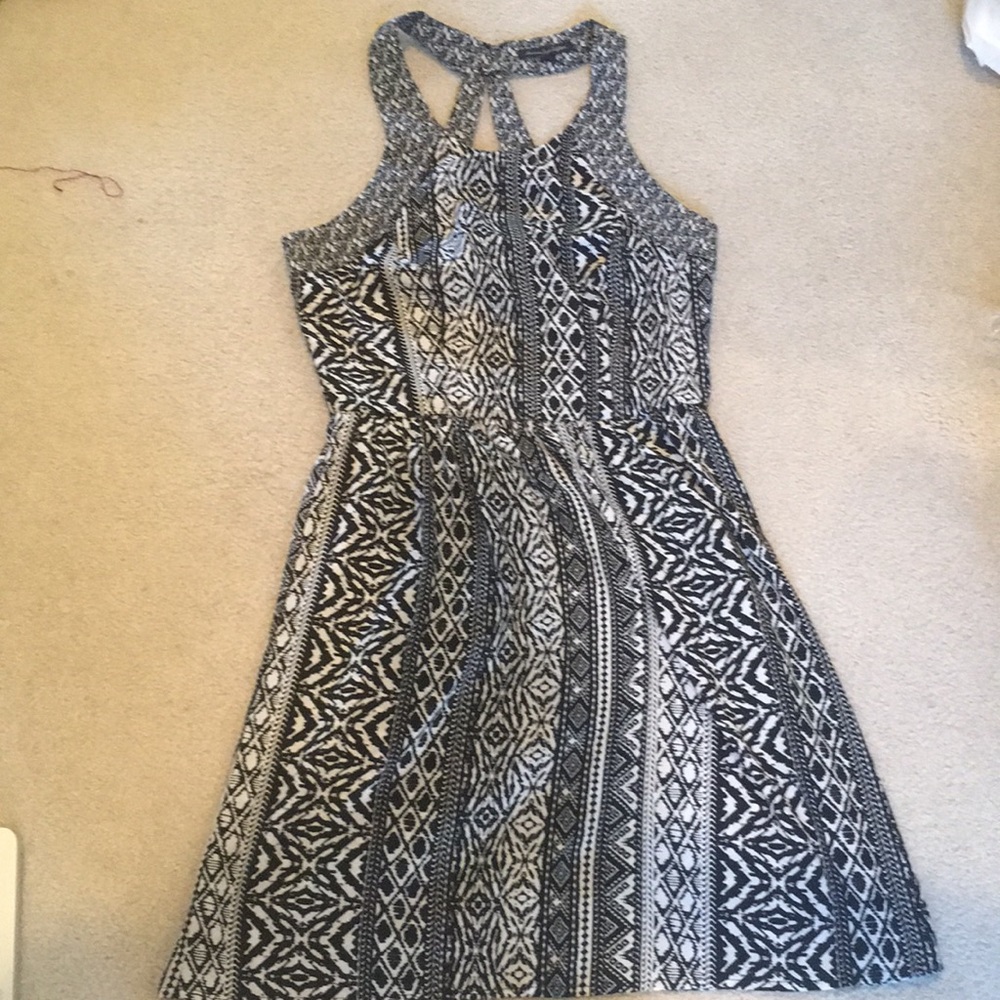 Geometric, strappy dress